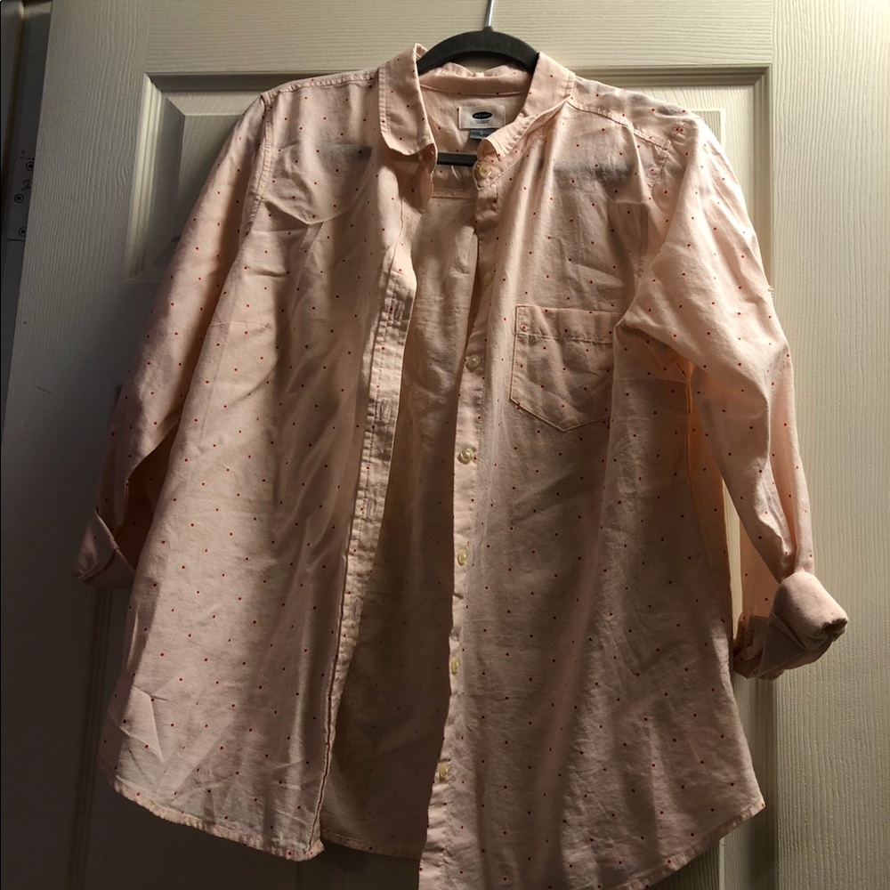 Pink Polka Dot Button Up